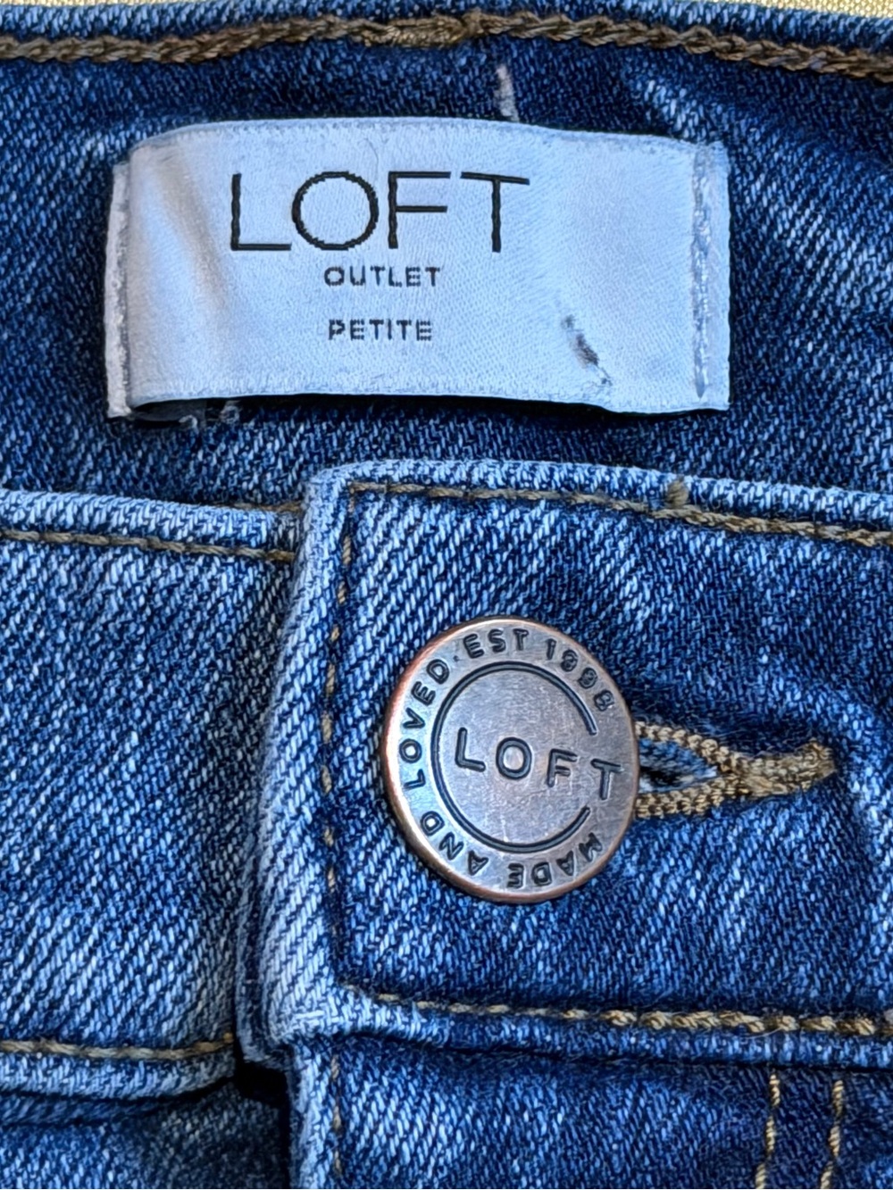 LOFT Petite Dark Blue Skinny Ankle Jeans
